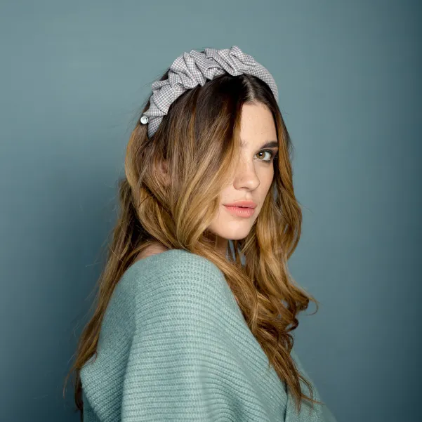 Opaska damska w pepitkę premium.