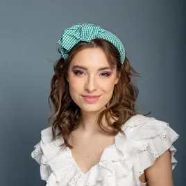 Ozdobna opaska w kratkę vichy.