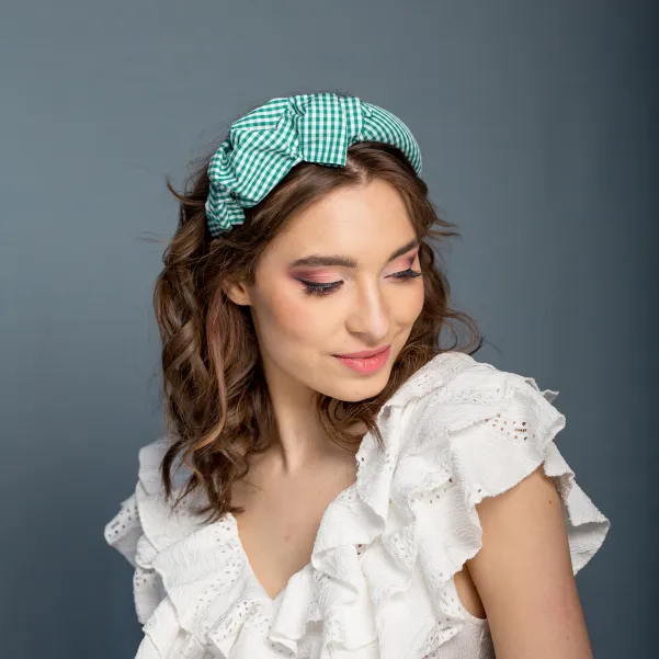 Ozdobna opaska w kratkę vichy.