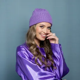 Czapka damska premium fiolet lila.