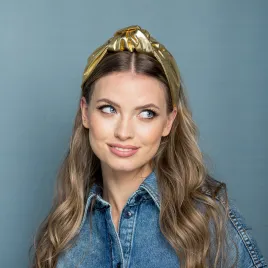 Złota opaska damska supeł.