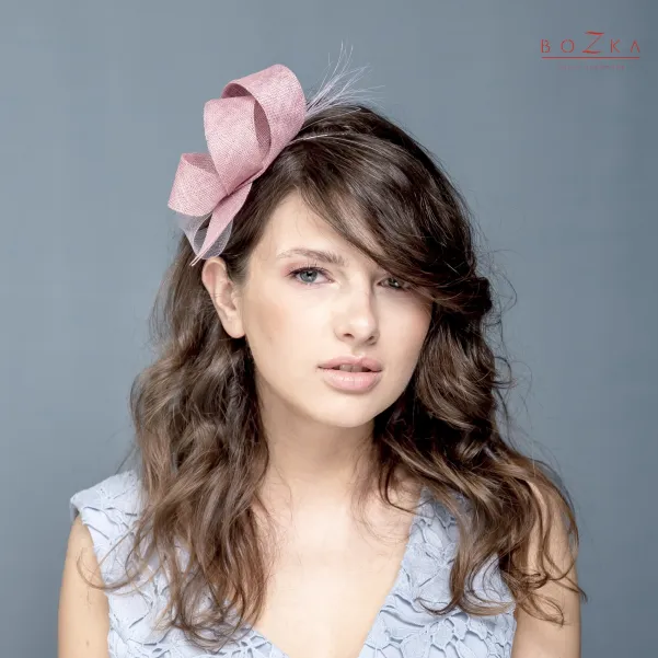 Opaska do włosów brudny róż.