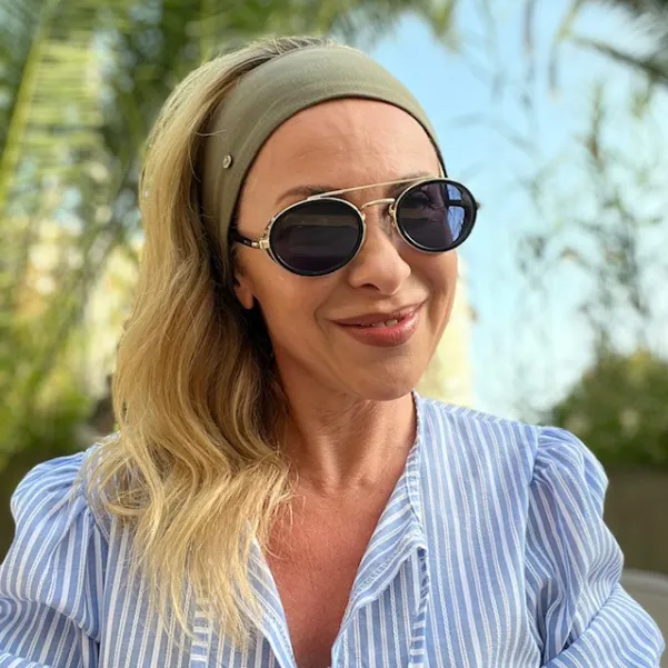 Szeroka elastyczna opaska damska khaki Szeroka elastyczna opaska damska khaki