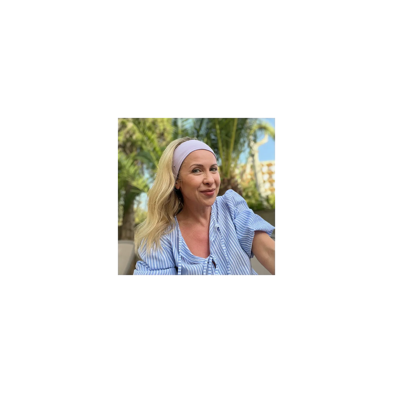 Elastyczna gładka opaska damska lila.