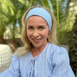 Szeroka elastyczna opaska do włosów blue.