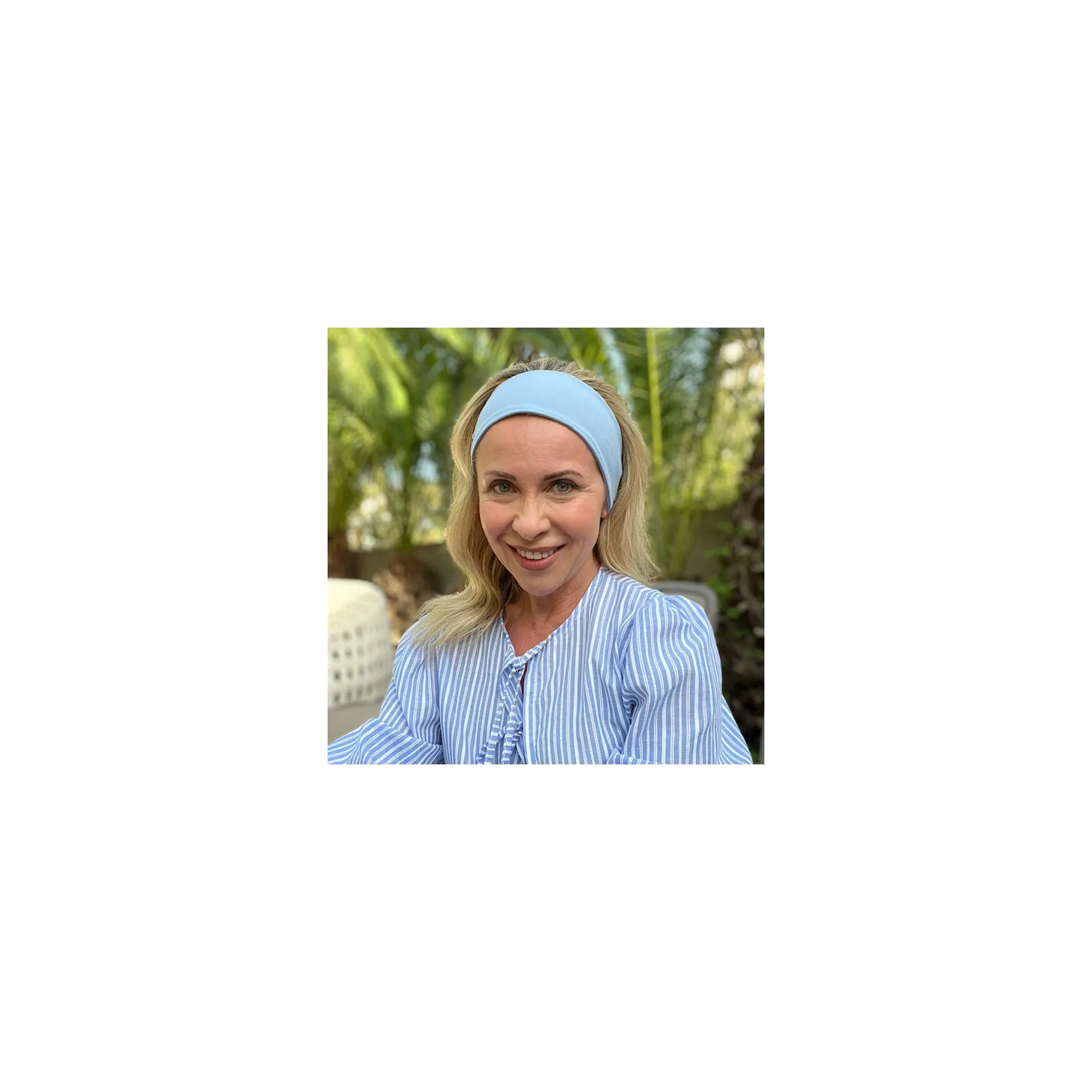 Szeroka elastyczna opaska do włosów blue.