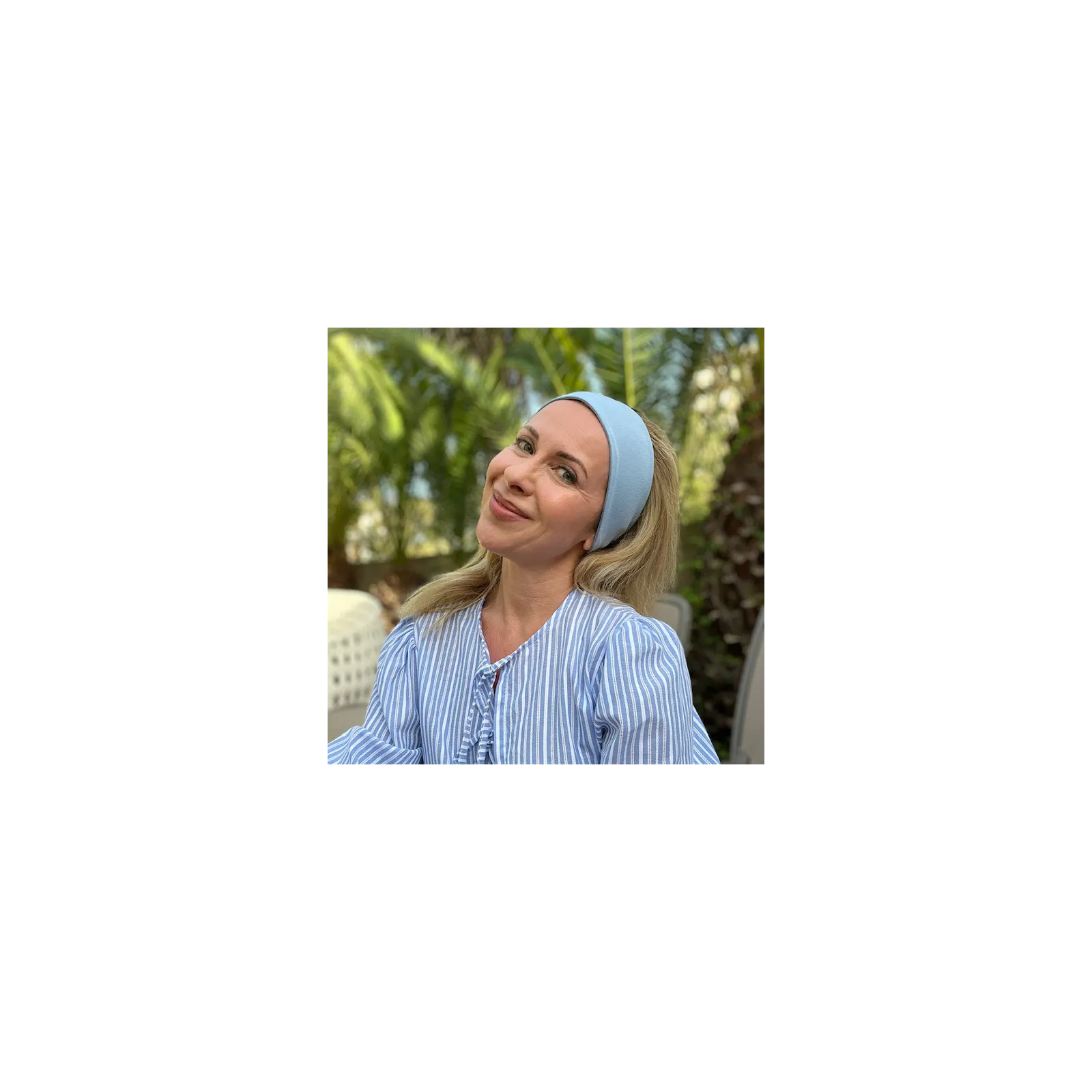 Szeroka elastyczna opaska do włosów blue.