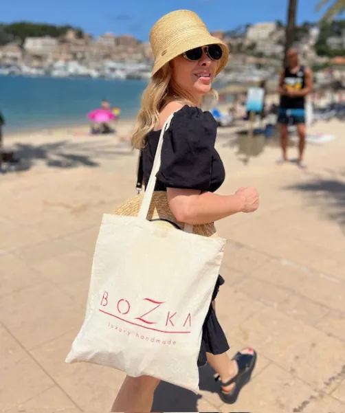 Naturalna bawełniana torba zakupowa.