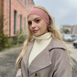 Stylowa elastyczna opaska na głowę koral nude