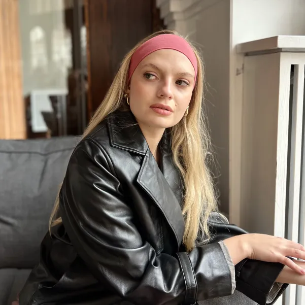 Bawełniana elastyczna opaska na głowę koral