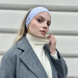 Uniwersalna elastyczna opaska na głowę szara