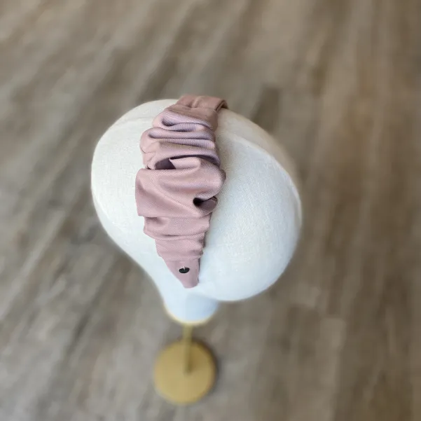 Kobieca marszczona opaska brudny róż