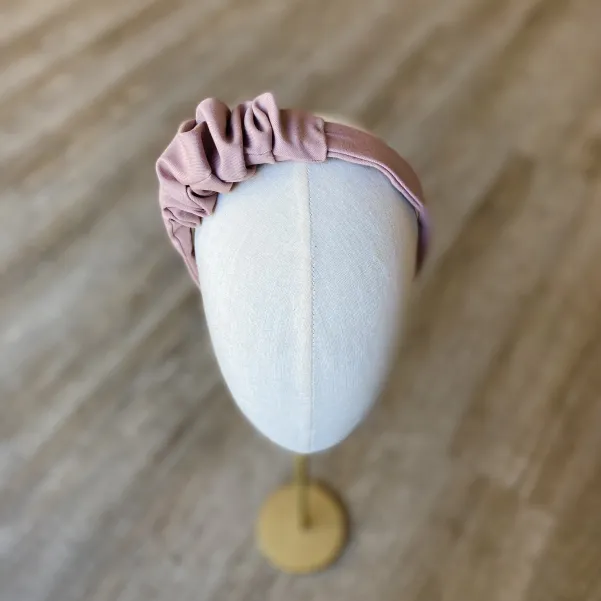 Kobieca marszczona opaska brudny róż