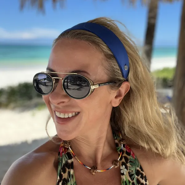 Chabrowa satynowa opaska gładka