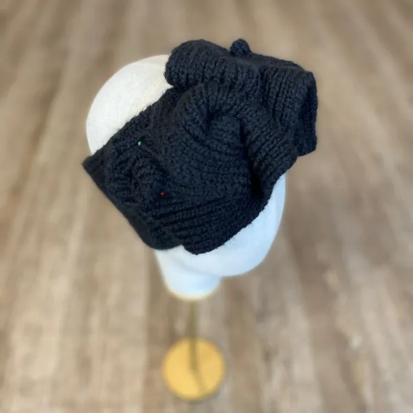 Szeroka, wełniana opaska damska na głowę elegancka zdobiona. Szeroka, wełniana opaska damska na głowę elegancka zdobiona.