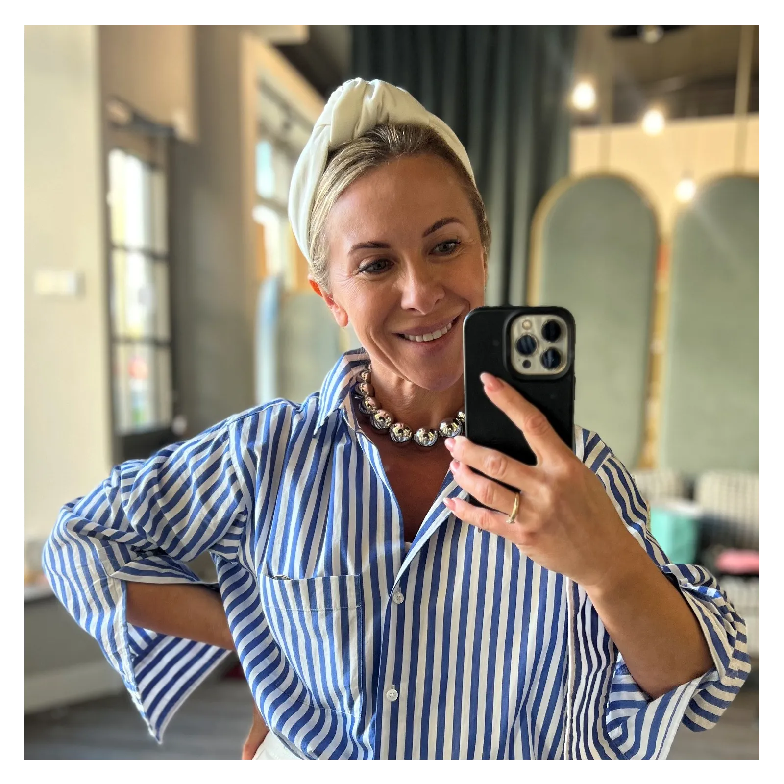 Opaska damska z supłem mascarpone.