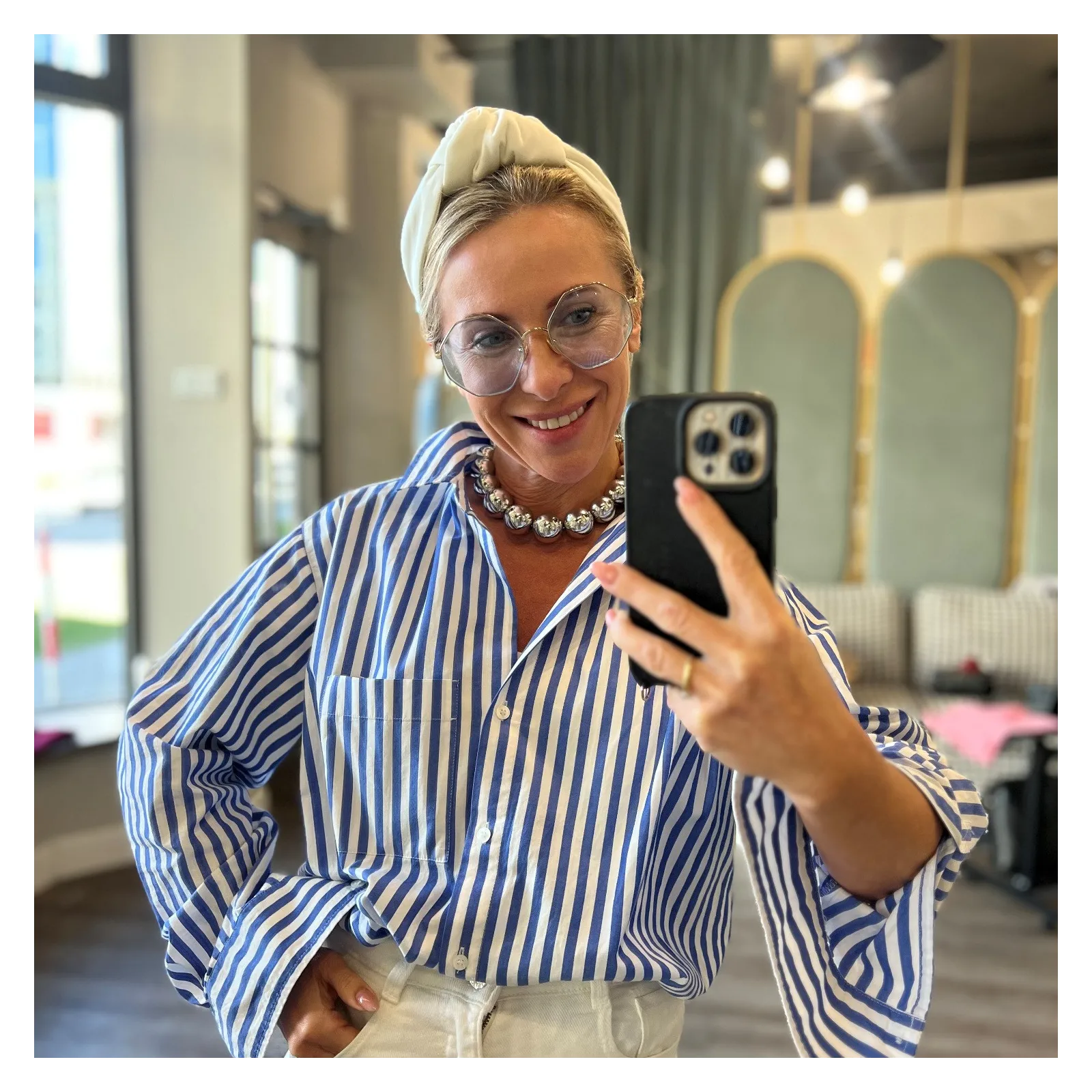 Opaska damska z supłem mascarpone.