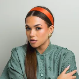 Sztywna gładka opaska satynowa soczysta pomarańcza.