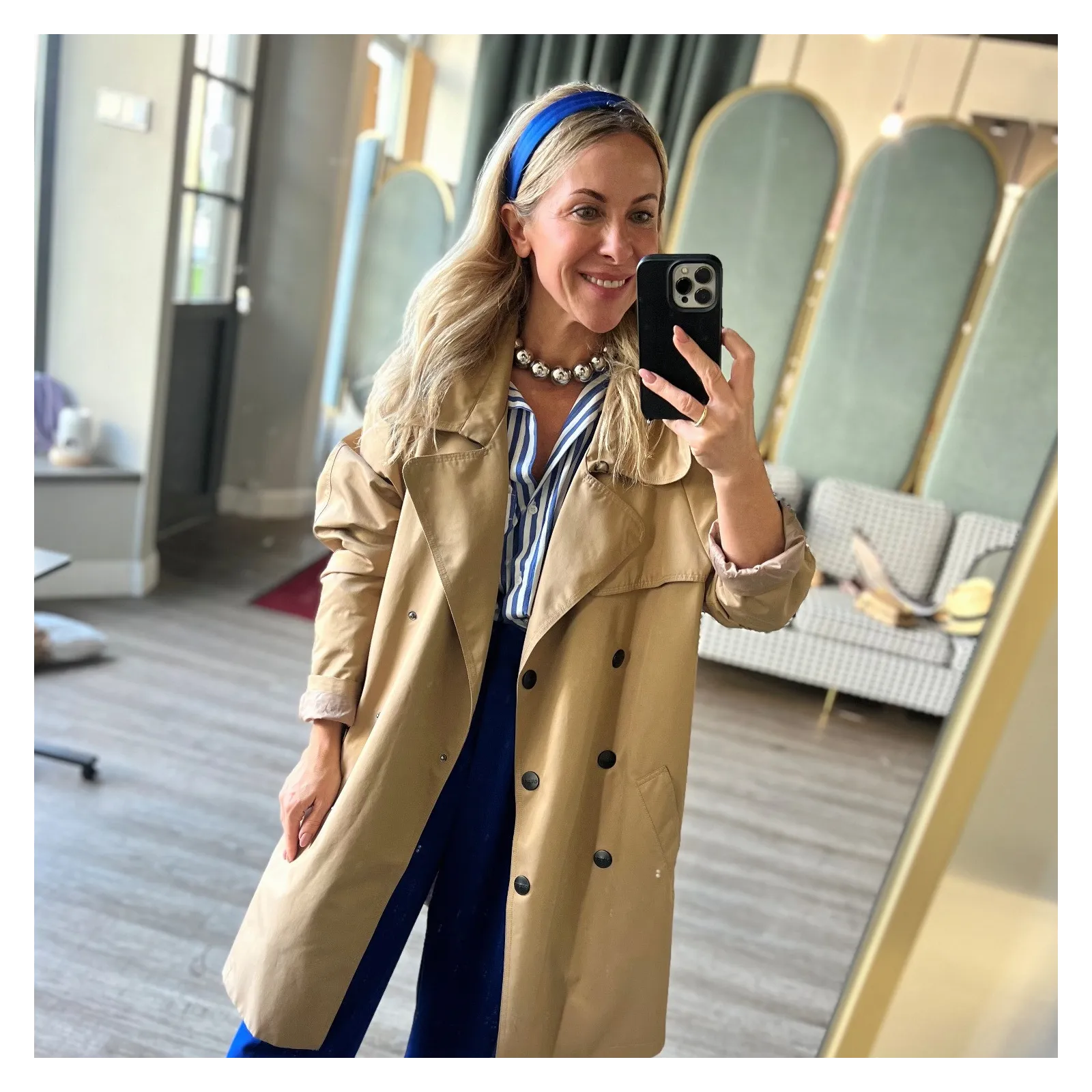 Chabrowa satynowa opaska gładka