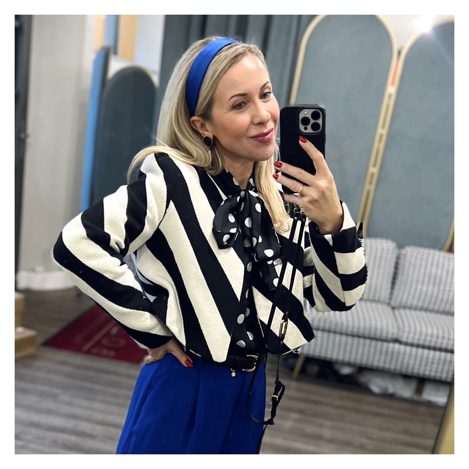 Chabrowa satynowa opaska gładka