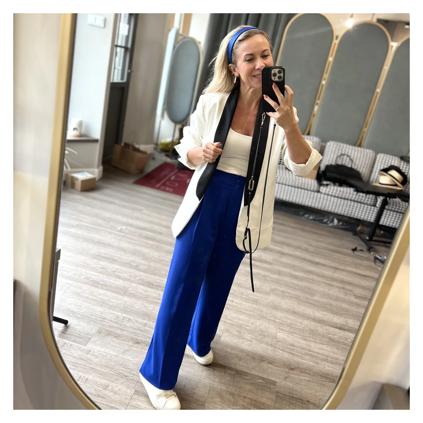 Chabrowa satynowa opaska gładka