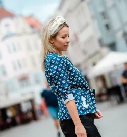 Modna opaska do włosów w kolorze mascarpone wanilii handmade.