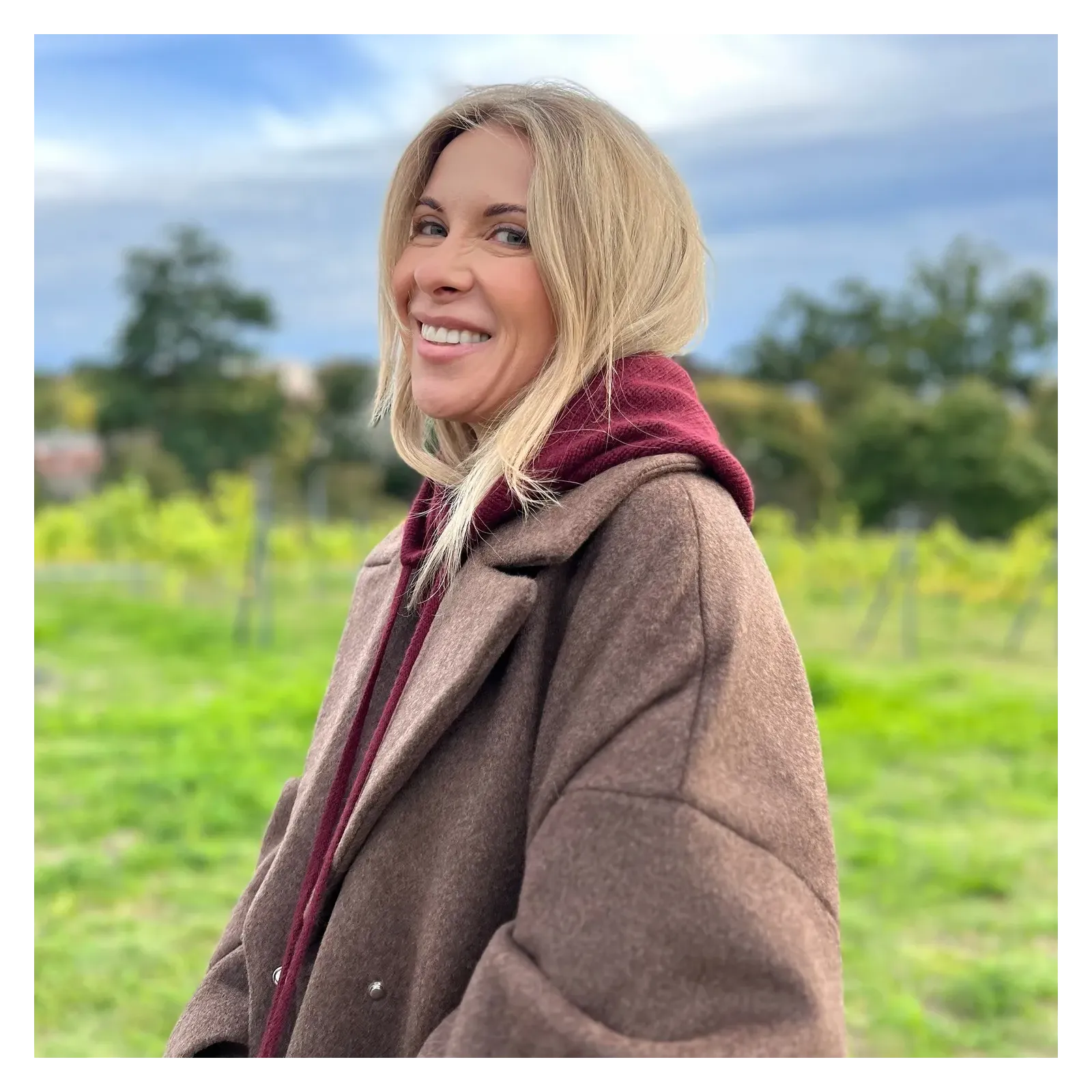 Balaclava z kapturem damska – bordo, wkładany