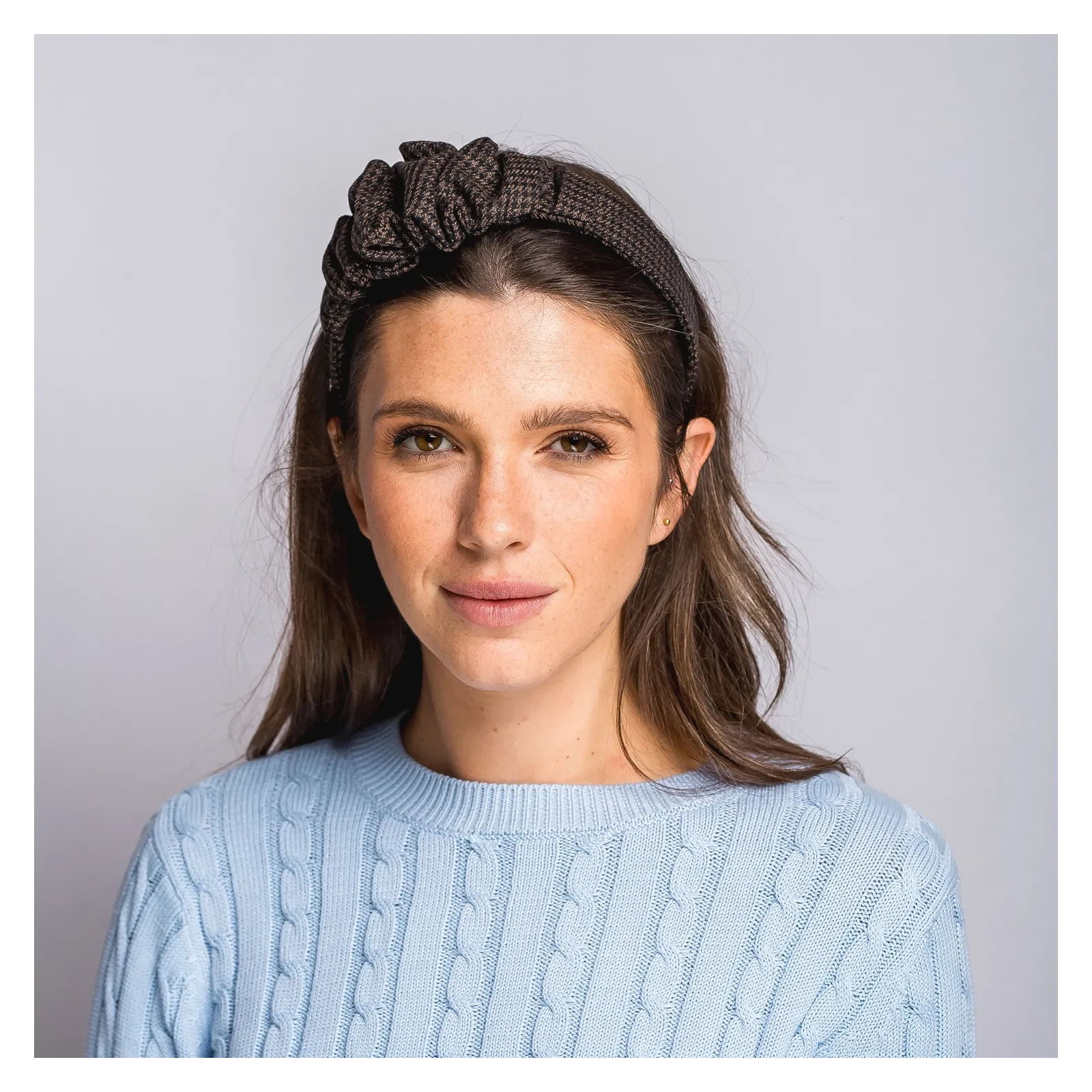 Opaska do włosów z marszczeniem w pepitkę