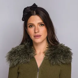 Czarna opaska z połyskiem i kokardą