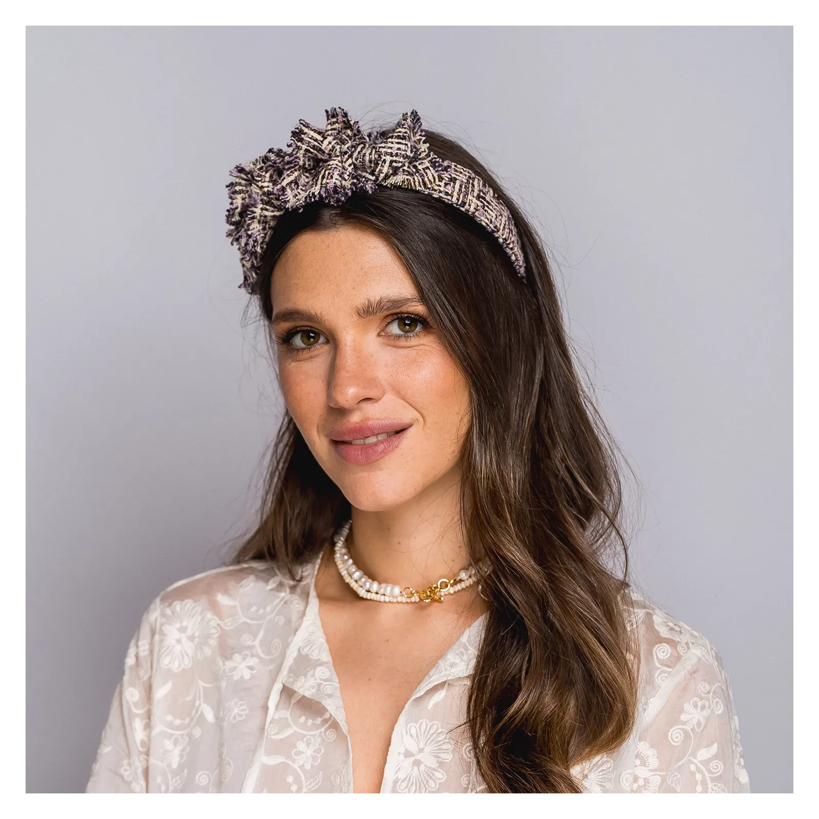 Jesienna opaska w kolorze oberżyny