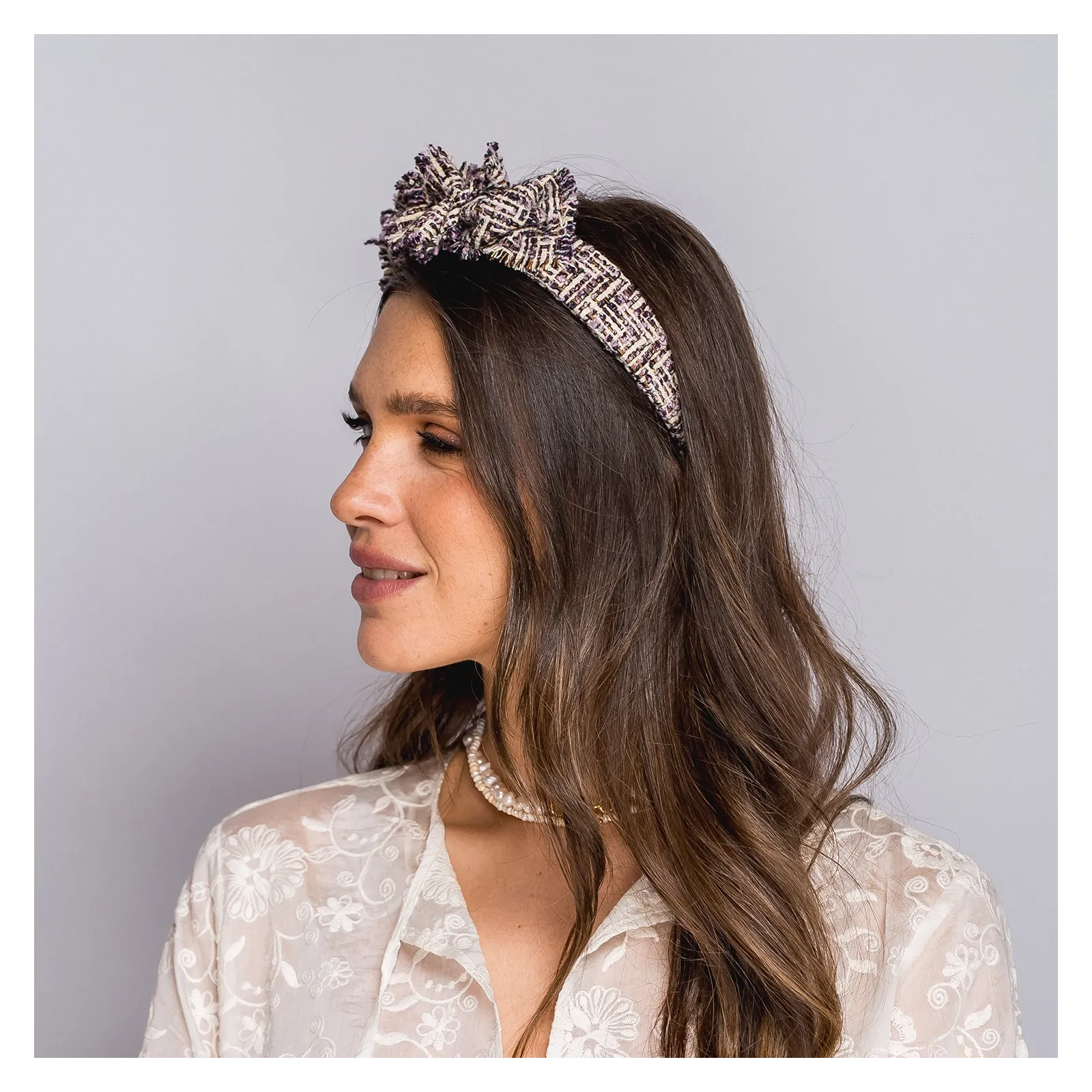 Jesienna opaska w kolorze oberżyny