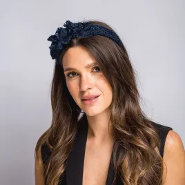 Opaska w kolorze granatowym z połyskiem