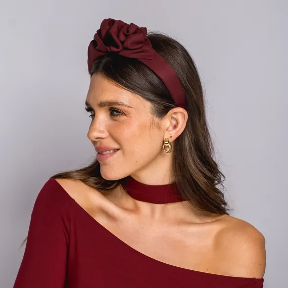 Opaska turbanowa w kolorze burgundowym