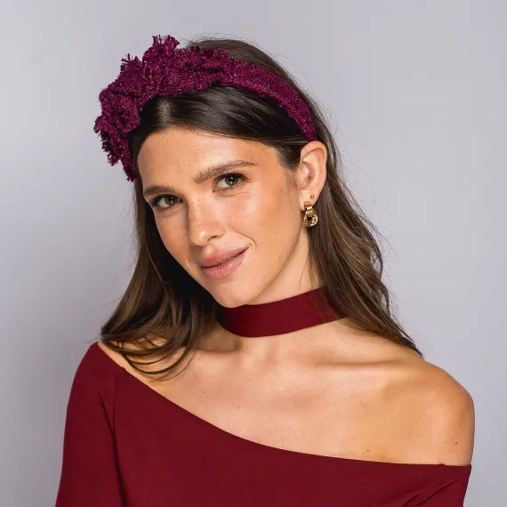 Bordo tweedowa opaska