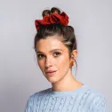 Wiskozowa gumka scrunchie w kolorze ceglanym