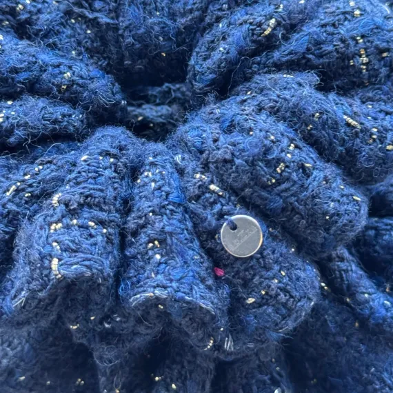 Duża granatowa gumka scrunchie z tweedu