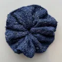 Duża granatowa gumka scrunchie z tweedu