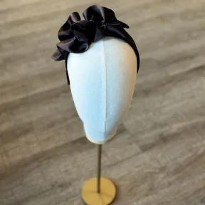 Czekoladowa opaska Fala z satyny