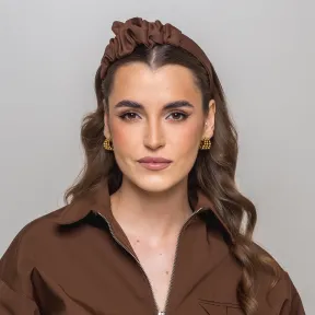 Opaska do włosów handmade – mleczna czekolada.