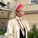 Opaska damska gładka szlachetna czerwień